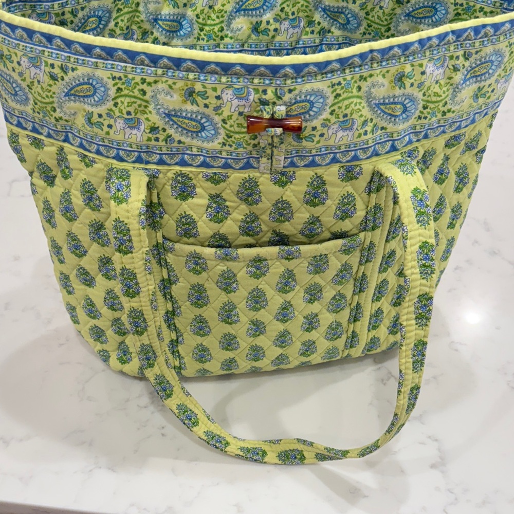 Vera Bradley Paisley Green and Blue Tote - Picture 3 of 8